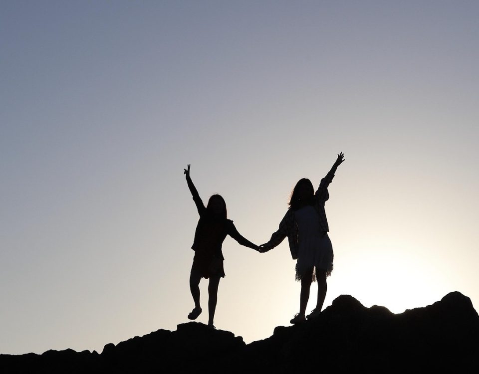 against light, summer, silhouette, children, together, nature, collaboration, people, sunset, sunlight